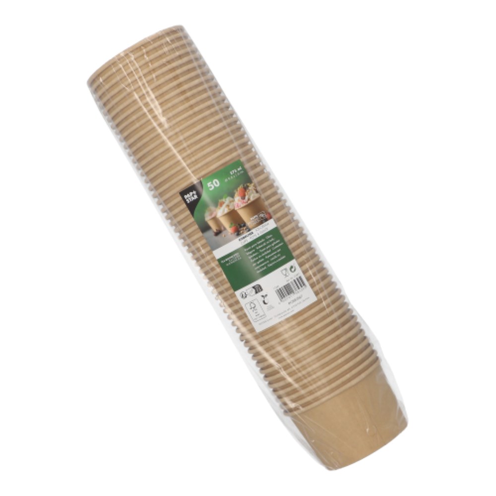 50 Eisbecher, Pappe 275 ml Ø 9,6 cm · 6 cm braun