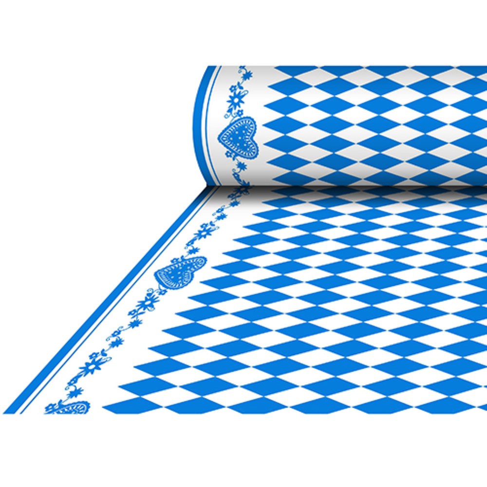 Tischdecke, stoffähnlich, Airlaid 25 m x 1,18 m "Bayrisch Blau"