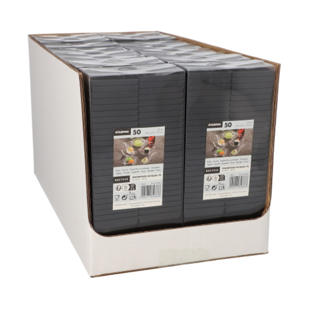 50 Fingerfood - Schalen, PS eckig 50 ml 5 cm x 4,5 cm x 4,5 cm schwarz