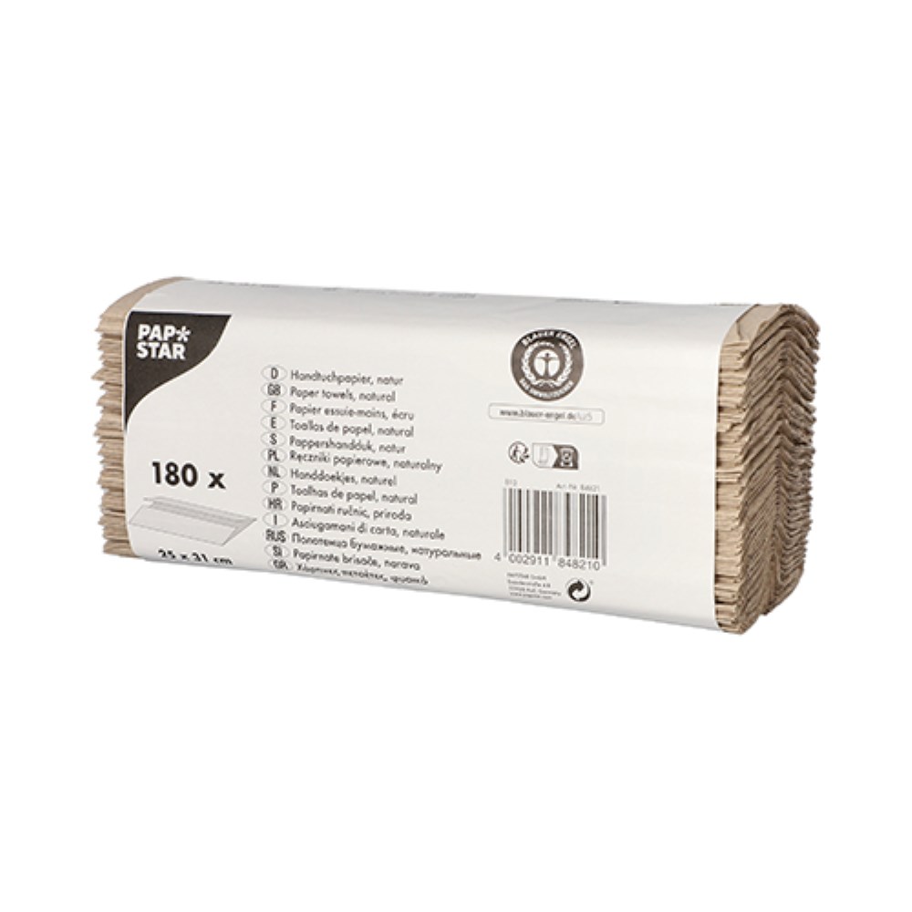 180 Blatt Handtuchpapier C-Falz 31,75 cm x 23,5 cm natur 1-lagig