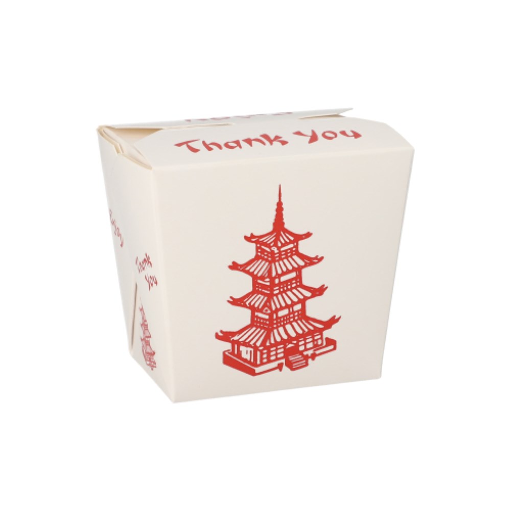 50 Snackboxen "ASIA" eckig 470 ml 8,5 cm x 7,5 cm x 5,5 cm "Temple"