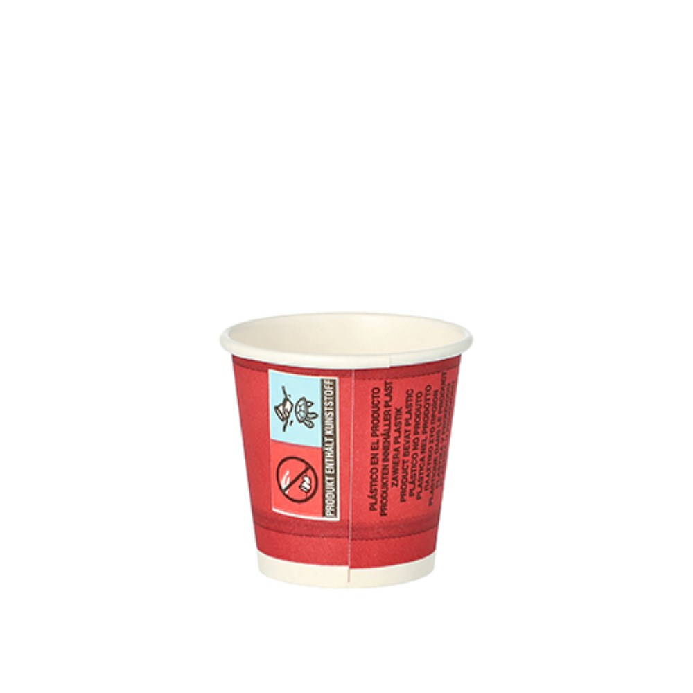 50 Trinkbecher, Pappe 5 cl Ø 5 cm · 5 cm rot "Party Time"