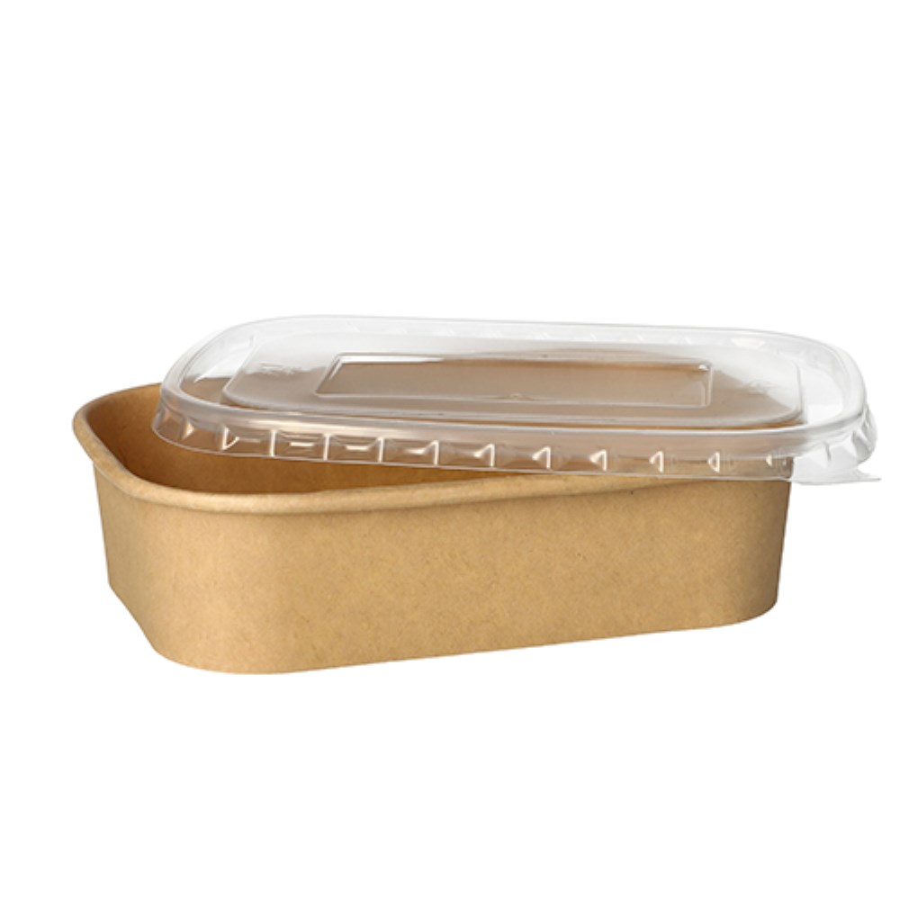 25 Verpackungsbecher, Pappe rechteckig 500 ml 4,1 cm x 17,3 cm x 12,3 cm braun