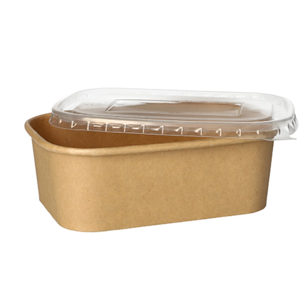 25 Verpackungsbecher, Pappe rechteckig 750 ml 5,8 cm x 17,1 cm x 12 cm braun