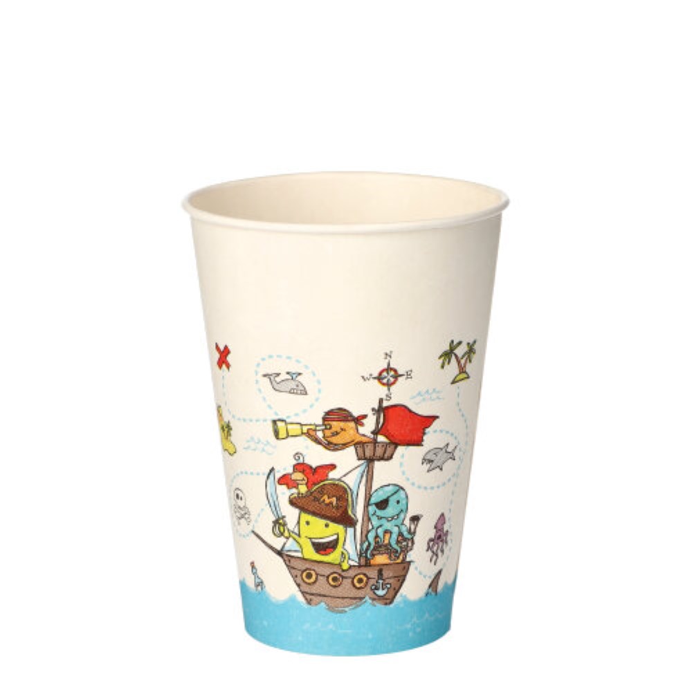 10 Trinkbecher, Pappe 0,2 l Ø 7 cm · 9,7 cm "Pirate Crew"
