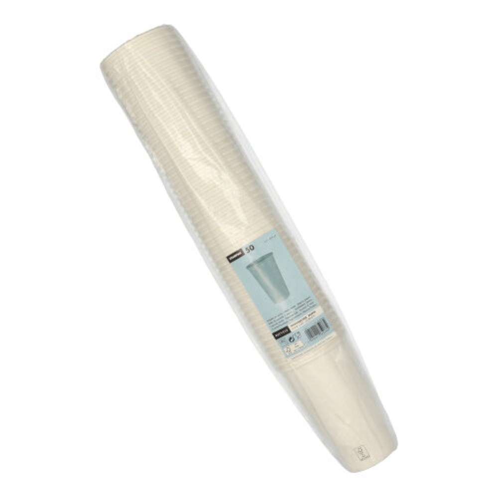 50 Trinkbecher, Pappe "To Go" 0,4 l Ø 9 cm · 13,9 cm weiss