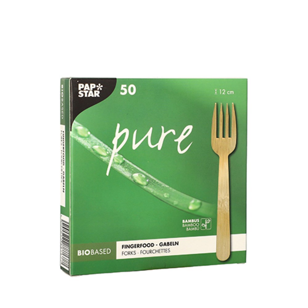 50 Fingerfood - Gabeln, Bambus "pure" 12 cm 50 Fingerfood - Gabeln, Bambus "pure" 12 cm