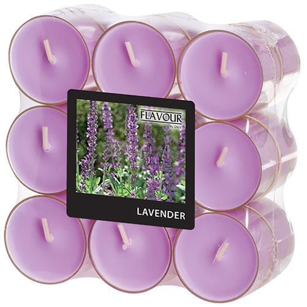 18 "Flavour by GALA" Duftlichte Ø 38 mm · 24 mm violett - Lavender in Polycarbonathülle