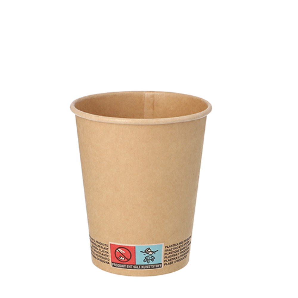 50 Trinkbecher, Pappe 0,2 l Ø 8 cm · 9,2 cm braun