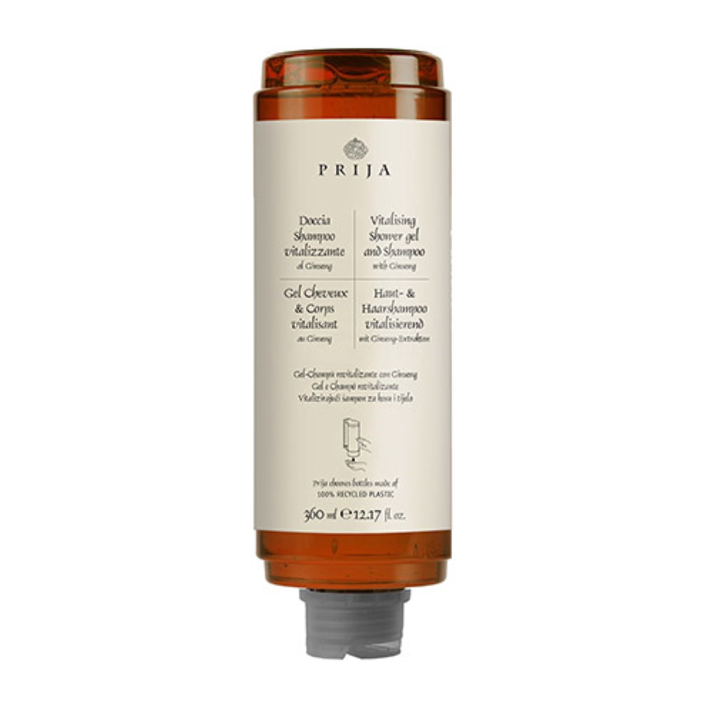 Haut- & Haarshampoo "Prija" 360 ml "vitalisierend" mit Ginseng-Extrakten, Cysoap Drückspender