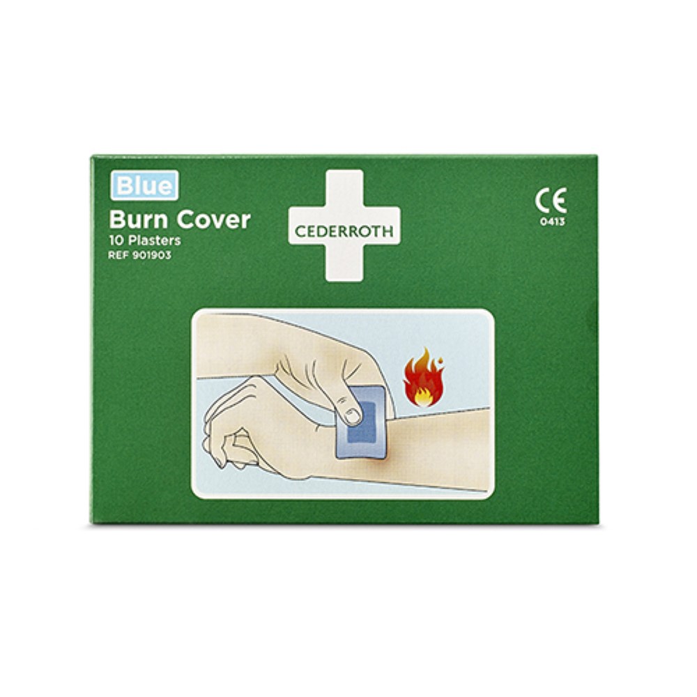 10 "Cederroth" Burn Cover, Hydrogelplaster 74 mm x 45 mm