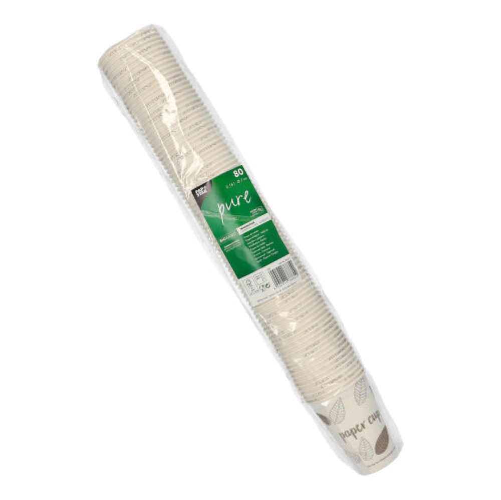 80 Trinkbecher, Pappe "pure" 0,18 l Ø 7 cm · 9,2 cm "ZERO"