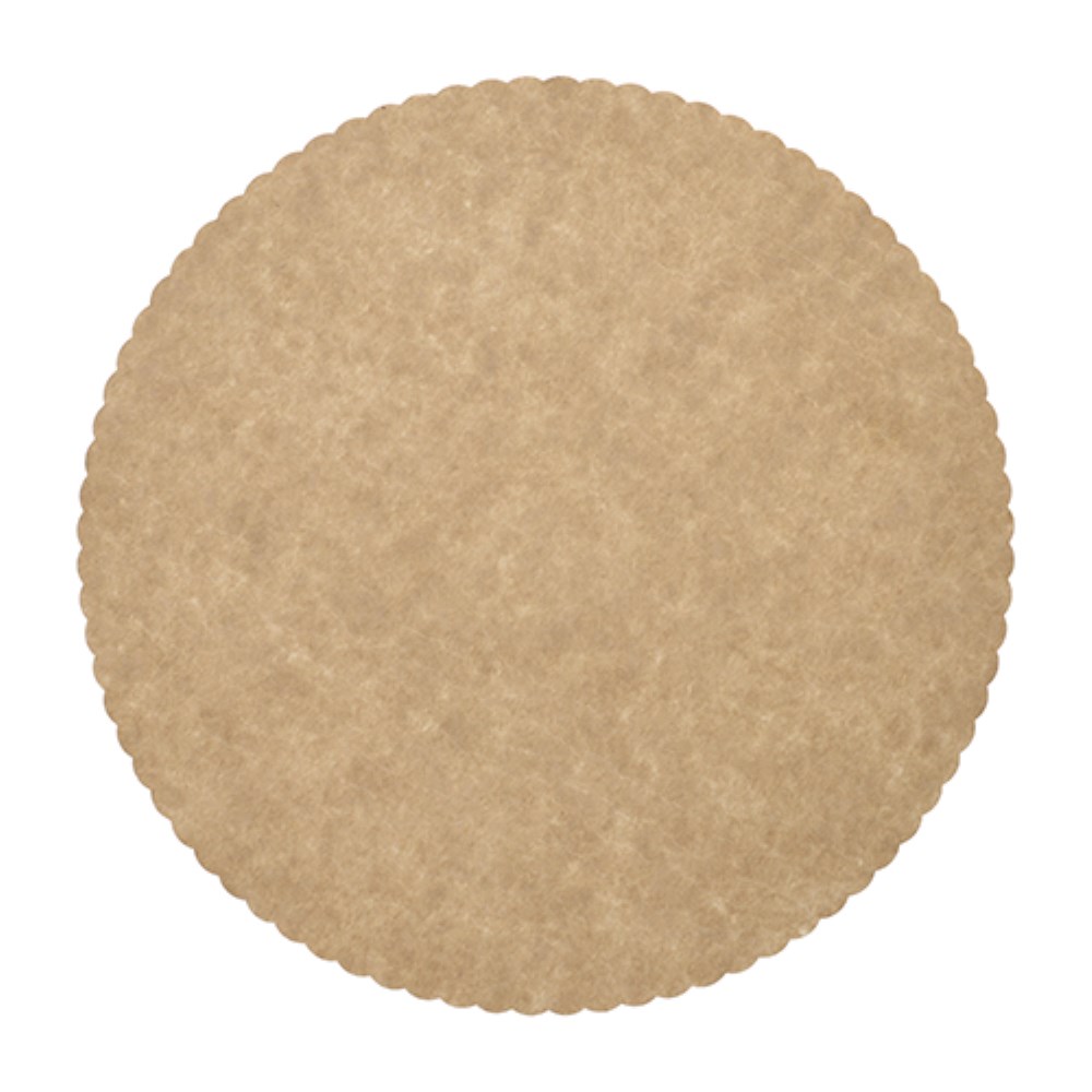 100 Tortenunterlagen, Pappe "pure" rund Ø 28 cm braun mit gezacktem Rand