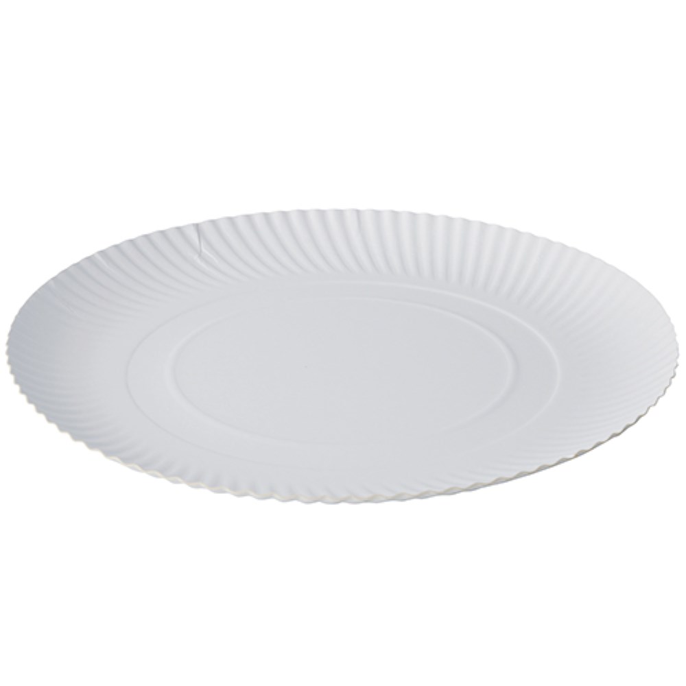 100 Teller, Pappe "pure" rund Ø 34 cm · 3 cm weiss