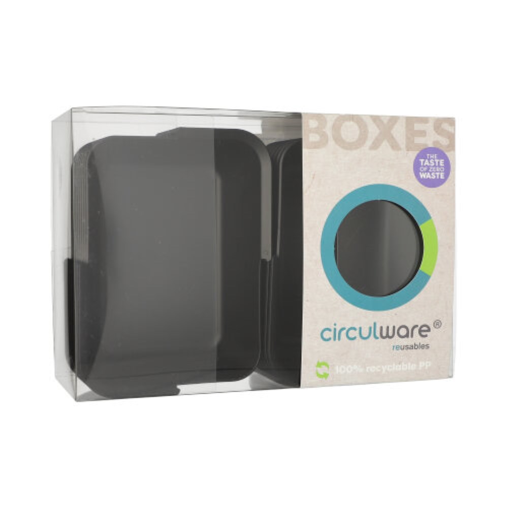 16 "Circulware" Mehrweg-Schalen Mix & Match eckig 4,7 cm x 15,6 cm x 11,7 cm schwarz