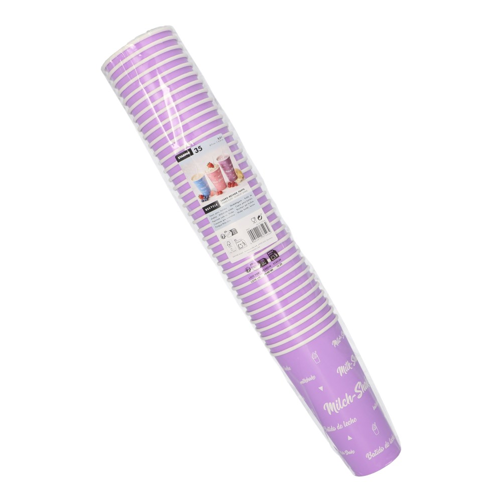 35 Shake-Becher, Pappe 0,5 l Ø 9 cm · 16,8 cm "Milk-Shake"