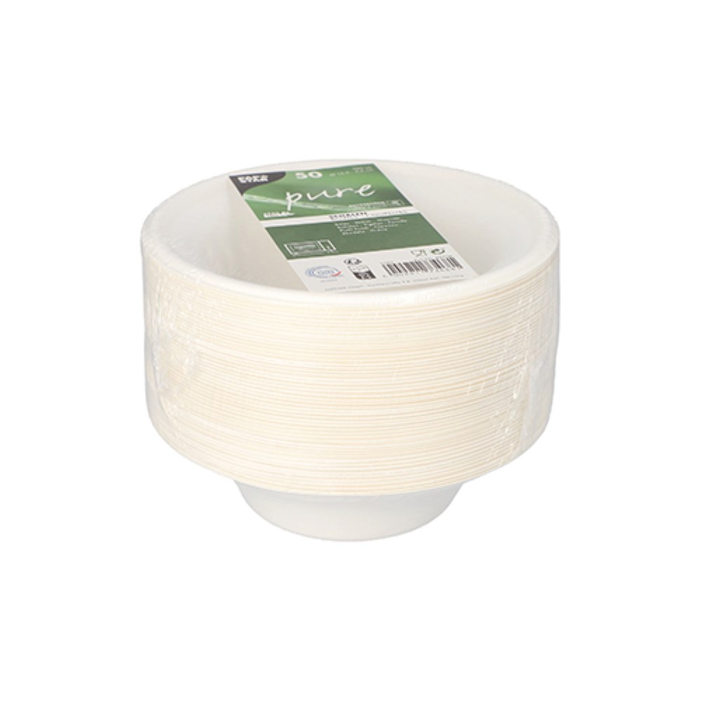 50 Schalen, Zuckerrohr "pure" 380 ml Ø 15,5 cm · 4,6 cm weiss