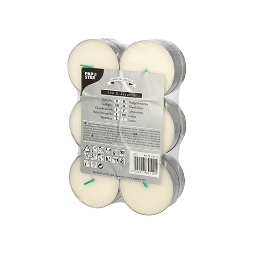 12 Maxi Lichte Ø 59 mm · 20 mm weiss aus 100 % Stearin