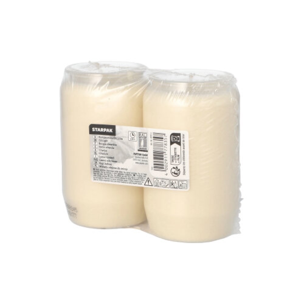 2 Kompositions-Öl-Lichte Ø 5,8 cm · 9,6 cm transparente Hülle