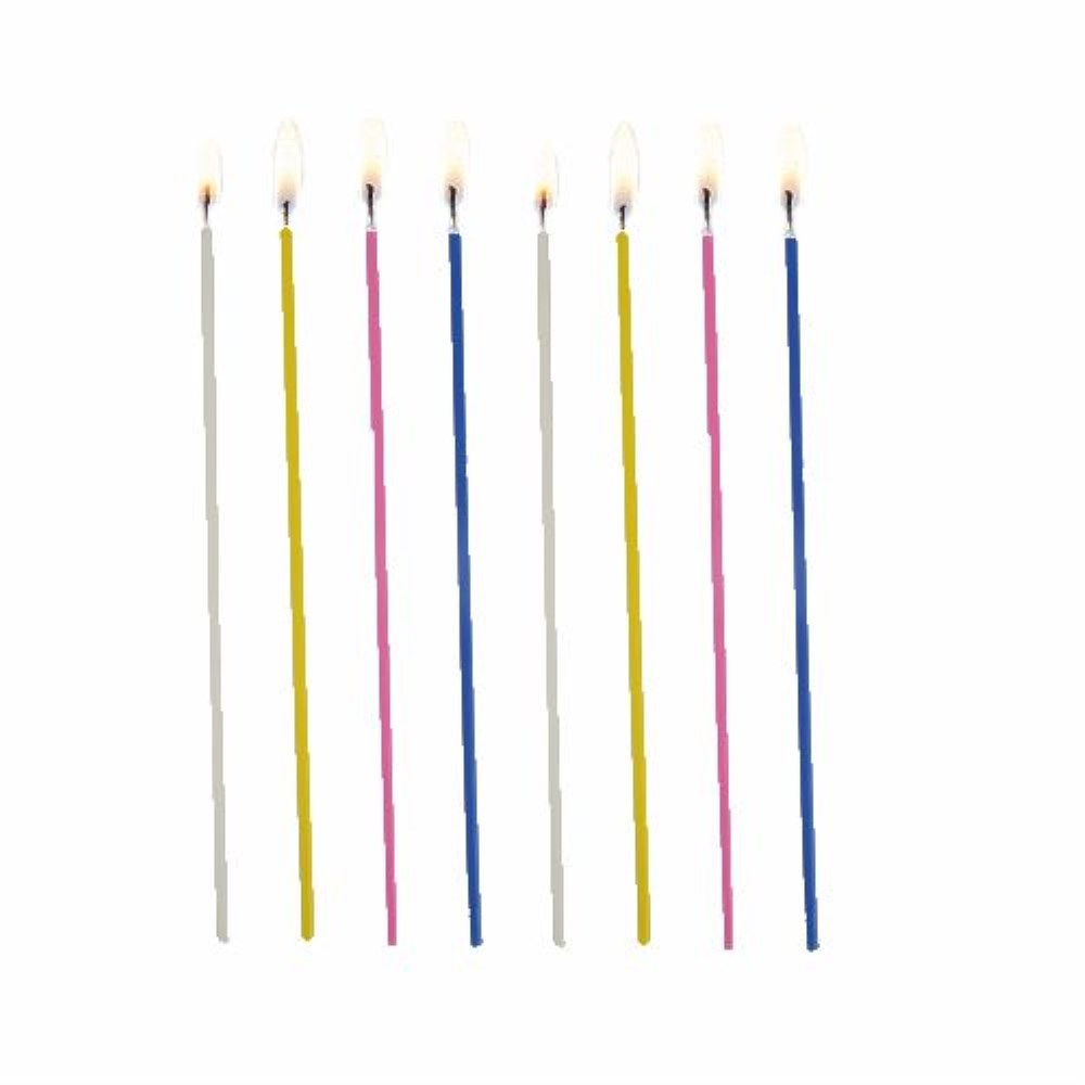 18 Spaghettikerzen Ø 3 mm · 16,5 cm farbig sortiert