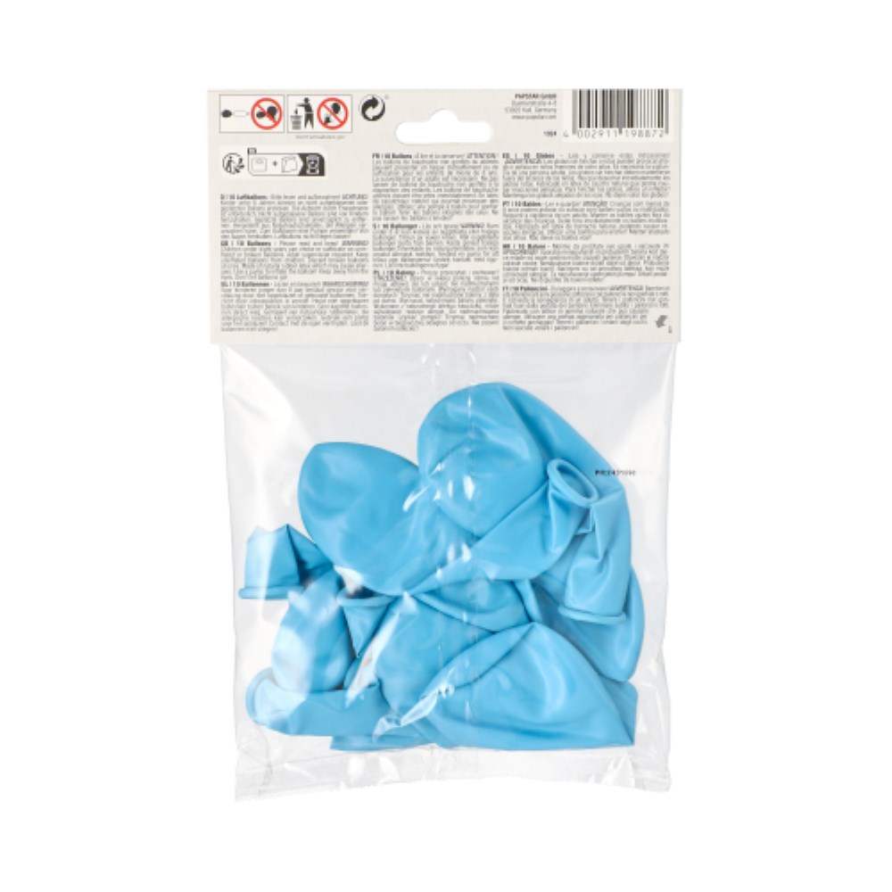 10 Luftballons Ø 25 cm hellblau