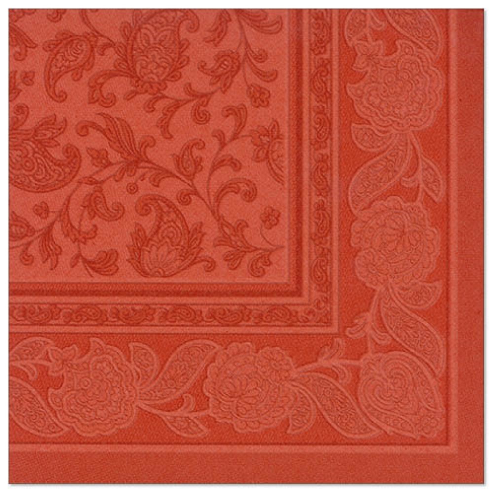 50 Servietten "ROYAL Collection" 1/4-Falz 40 cm x 40 cm terracotta "Ornaments"
