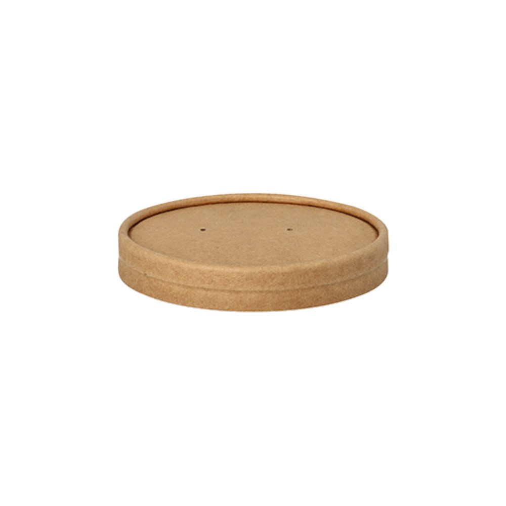 25 Deckel für Suppenbecher, Pappe Ø 9,8 cm · 1,6 cm braun