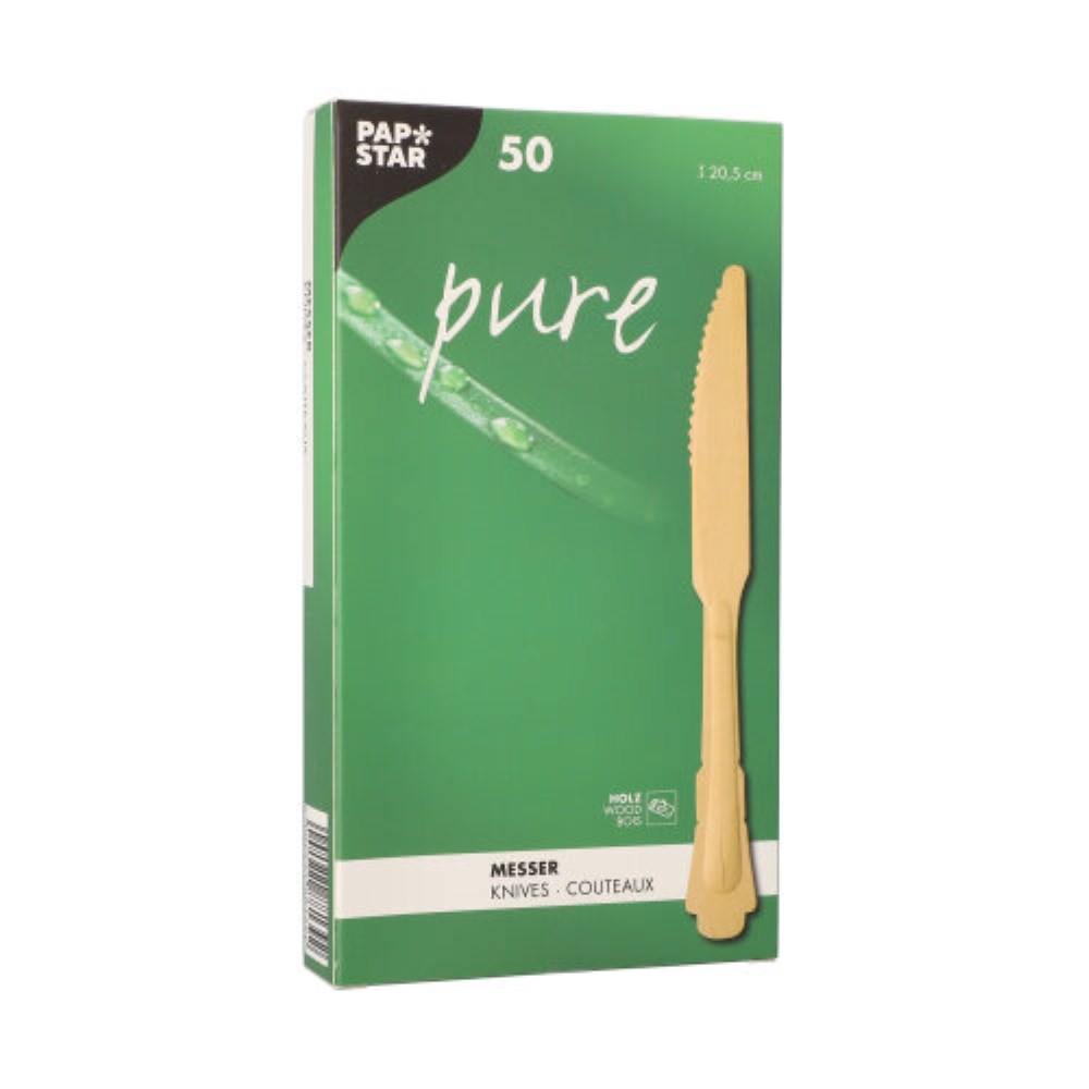 50 Messer, Holz "pure" 20,5 cm "Vintage"