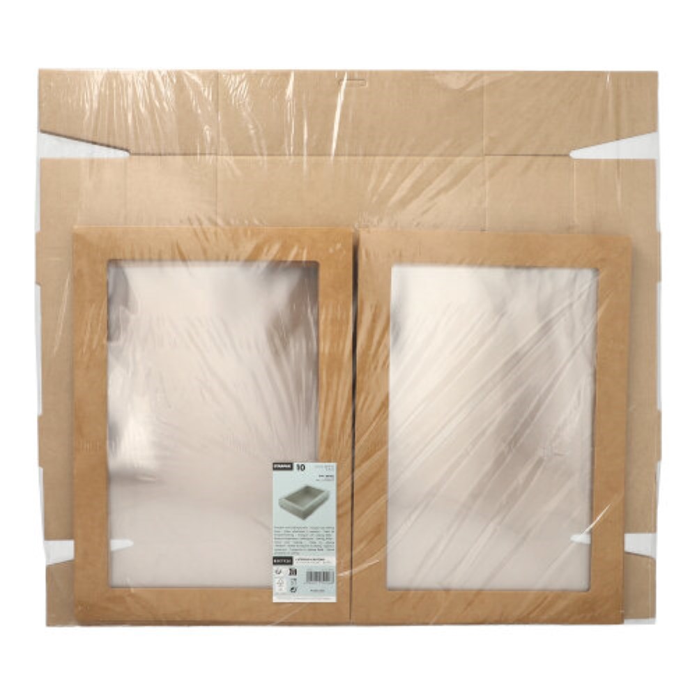 10 Transport- und Catering-Kartons, Pappe eckig 8 cm x 25,2 cm x 35,9 cm braun