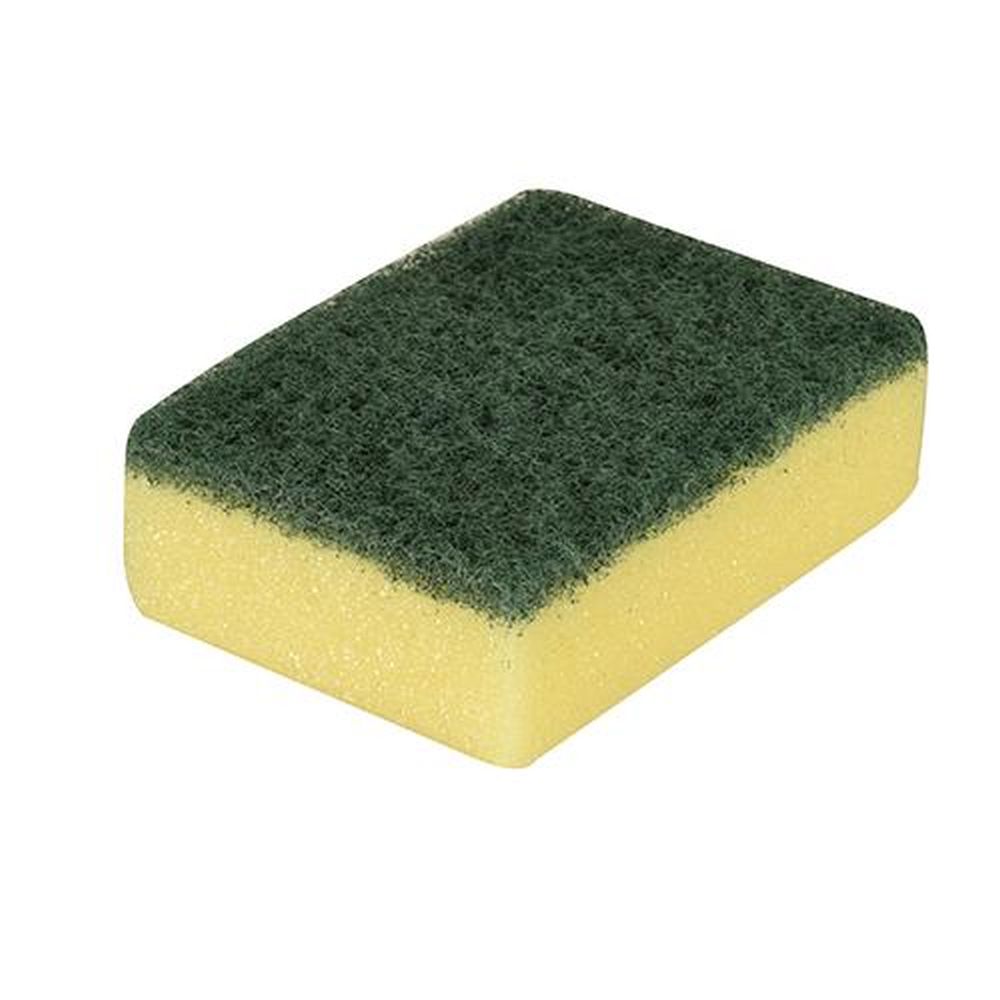 3 Topfreiniger, Schwamm eckig 2,6 cm x 9 cm x 6,6 cm gelb/grün , kratzend