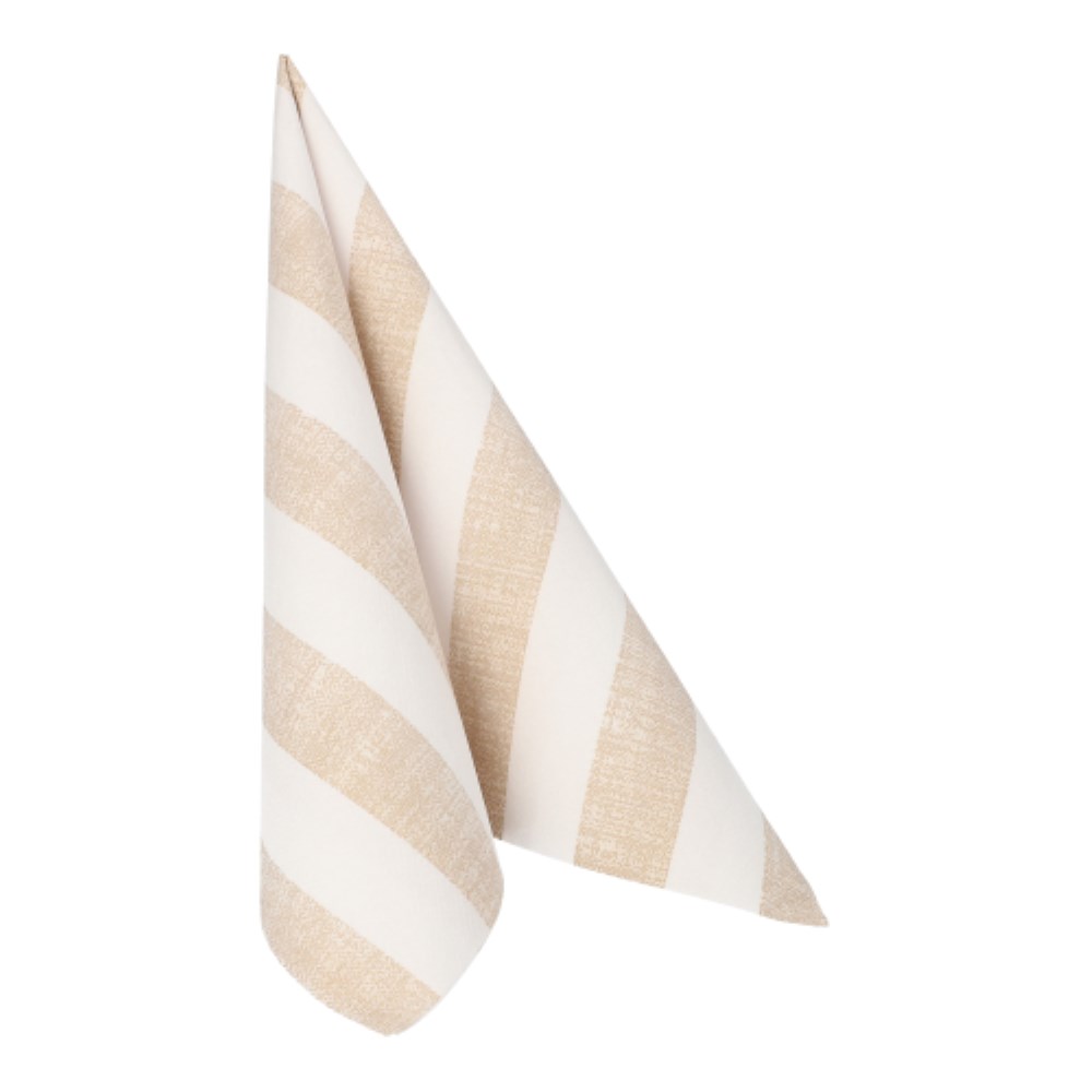 20 Servietten "ROYAL Collection" 1/4-Falz 40 cm x 40 cm sand "Lines"
