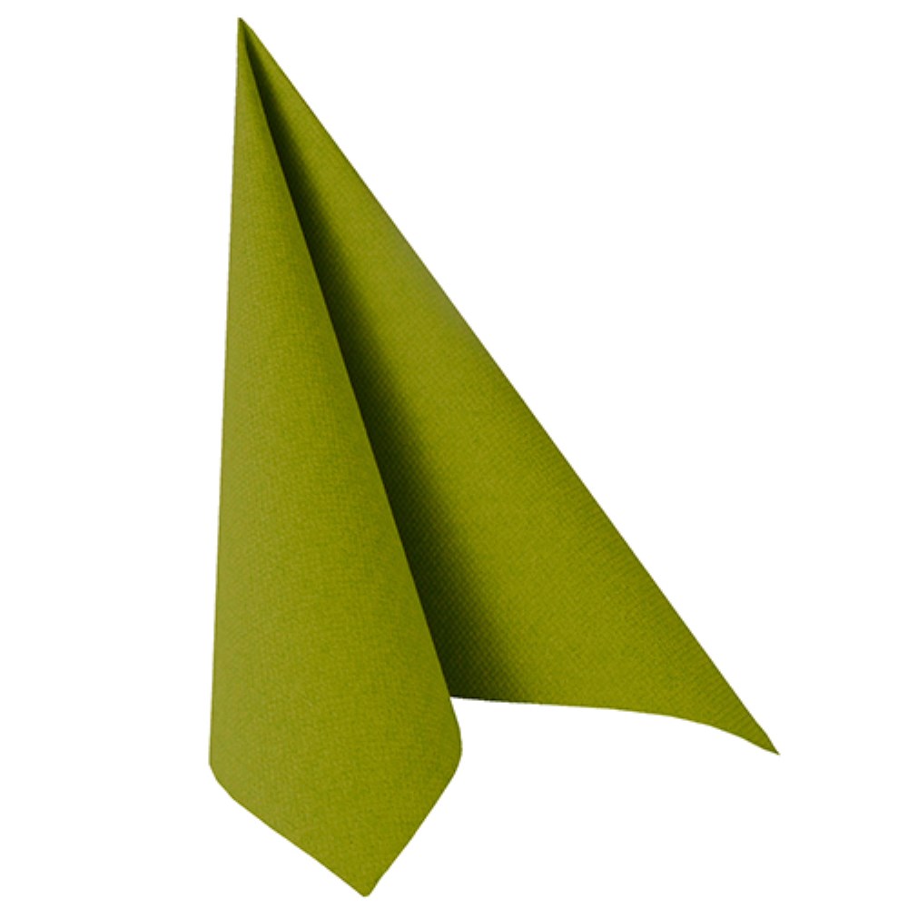 100 Servietten "ROYAL Collection" 1/4-Falz 40 cm x 40 cm olivgrün