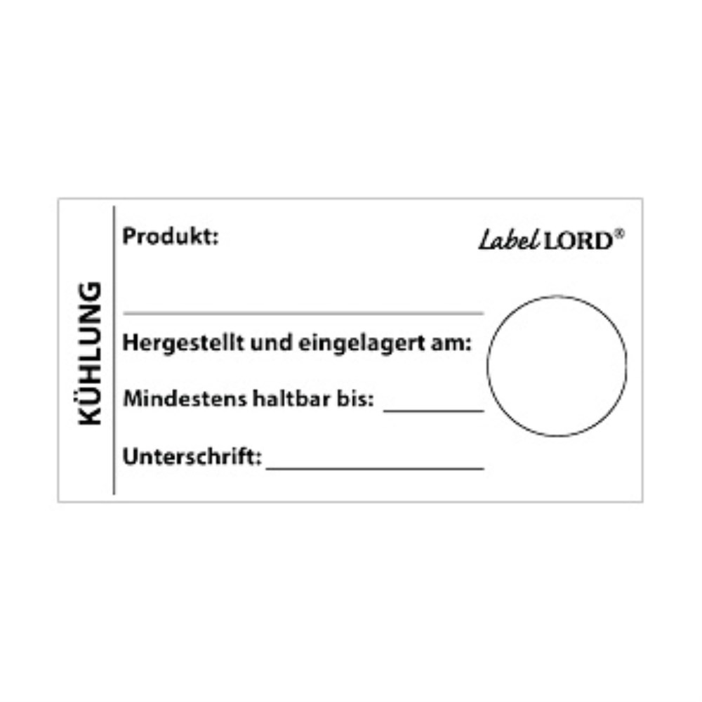 250 "LabelLord" HACCP Lebensmitteletiketten 37 mm x 64 mm weiss Kühlschrank, abwaschbar