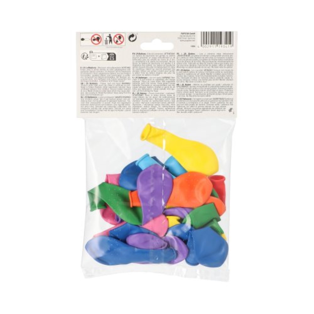 25 Luftballons Ø 16 cm farbig sortiert