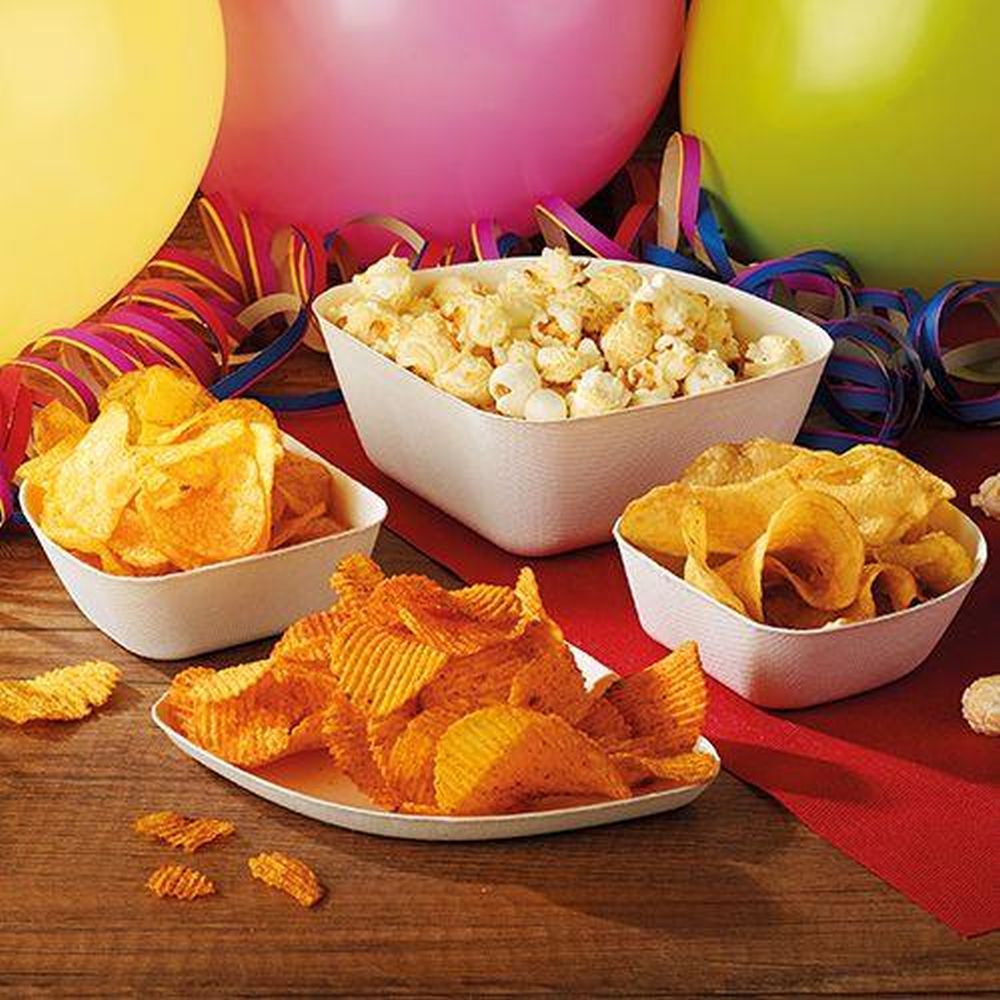 4 Schalen, Zuckerrohr "pure" 5,5 cm x 12,8 cm x 12,8 cm weiss "Belle Vie, Ligne Carrée"