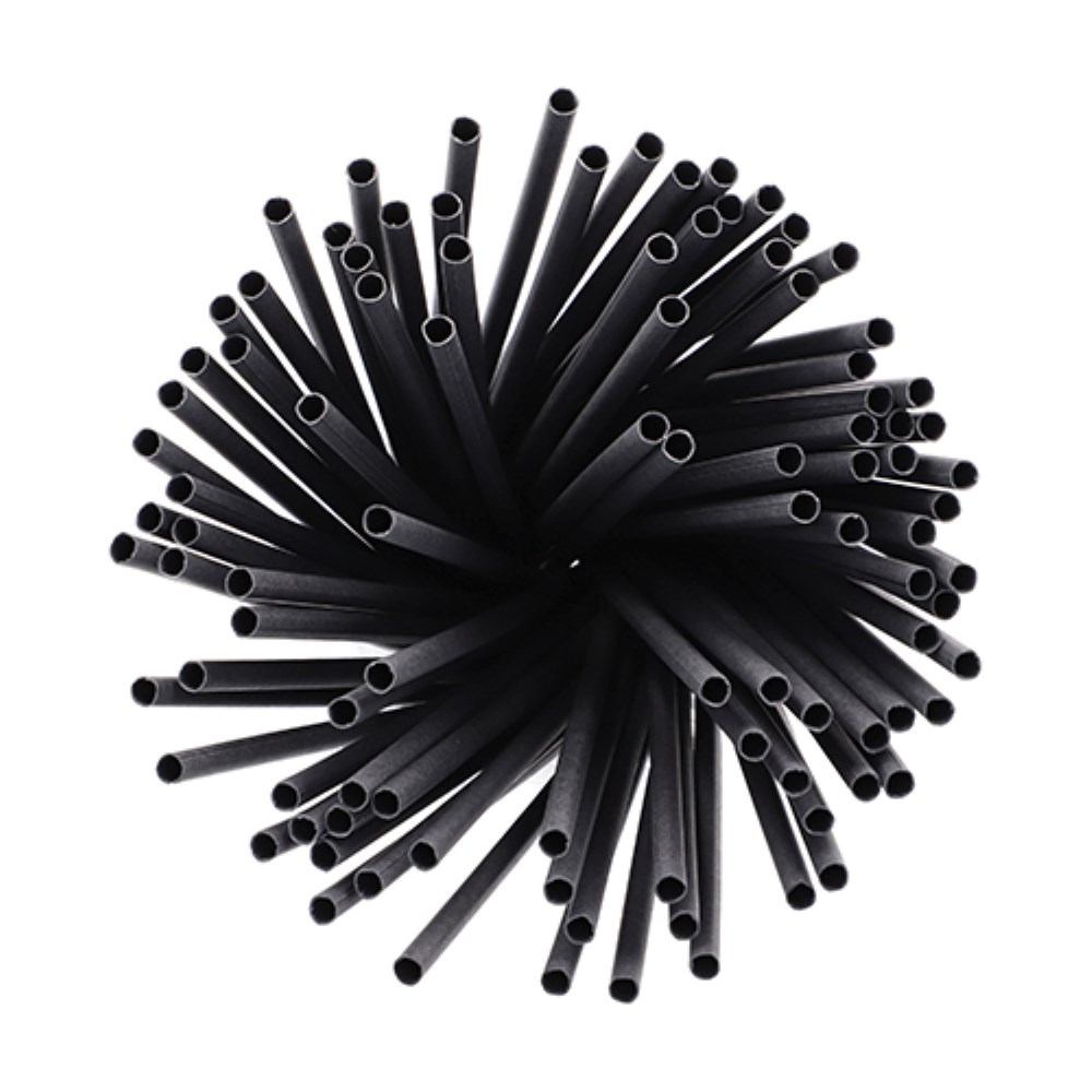 100 Trinkhalme, Papier Ø 6 mm · 20 cm schwarz