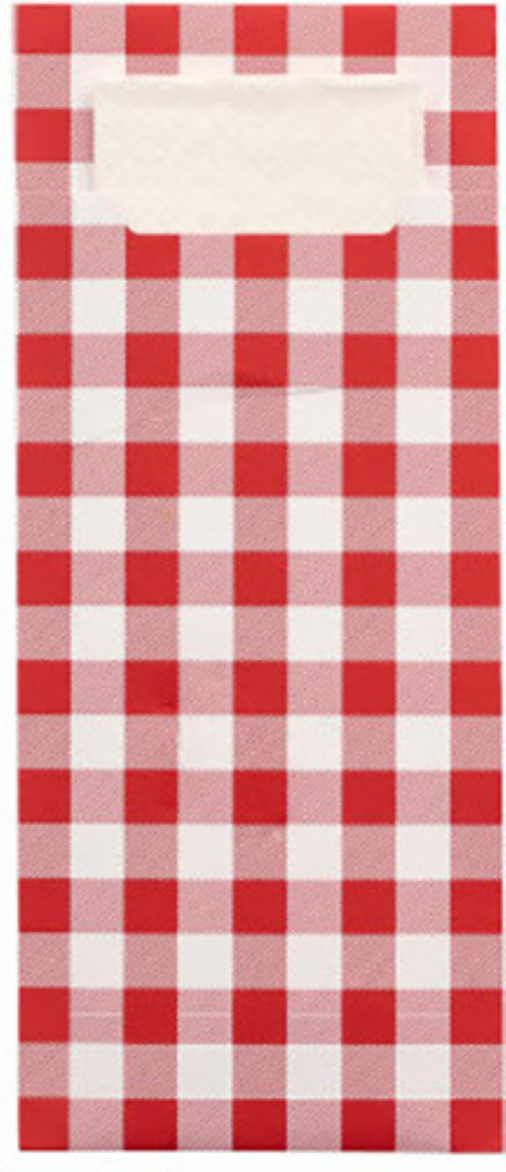 520 Bestecktaschen 20 cm x 8,5 cm rot "Vichy Karo" inkl. weißer Serviette