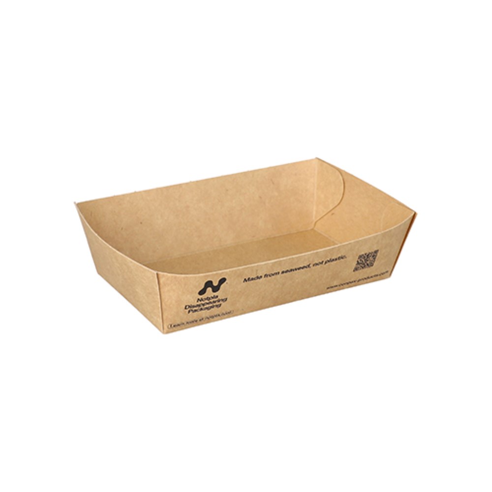 140 Snacktrays, Pappe "NOTPLA" 3,5 cm x 7 cm x 12 cm braun