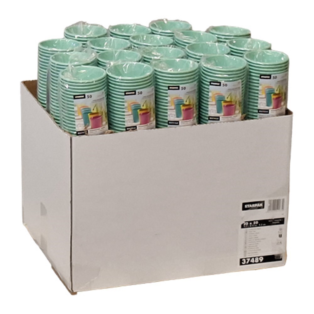 50 Trinkbecher, Pappe "To Go" 0,2 l Ø 8 cm · 9,2 cm türkis