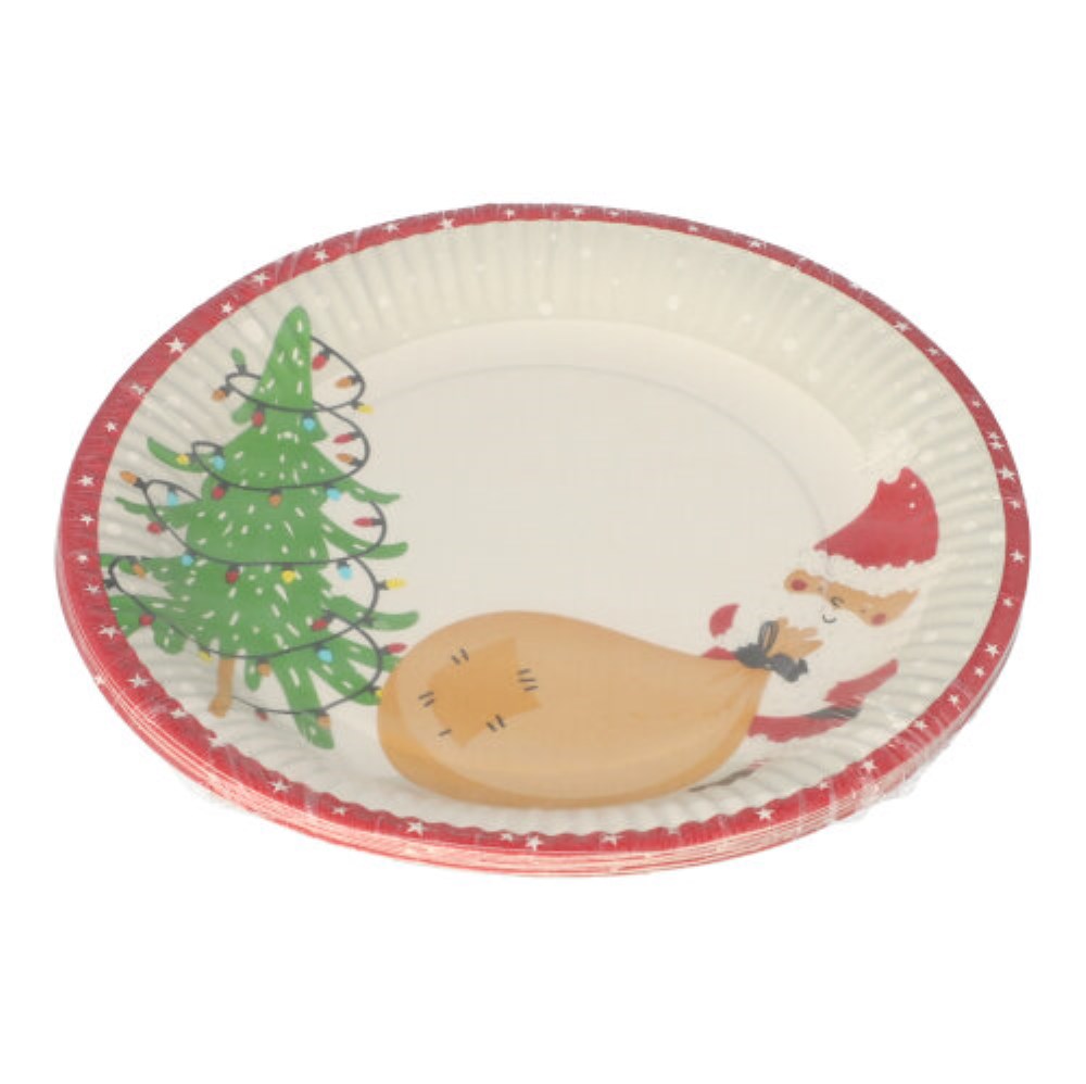 10 Teller, Pappe rund Ø 23 cm "Lutins de Noel"