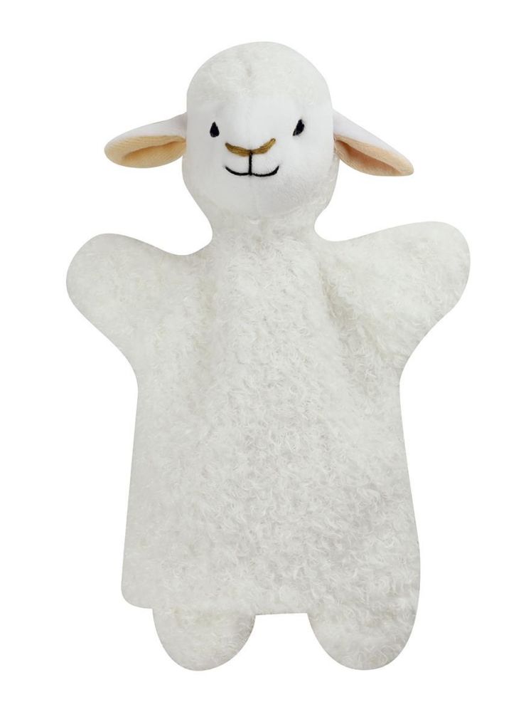 Handpuppe Kuscheltier Schaf 26 cm - Made in Europe - Kleinkindspielzeug