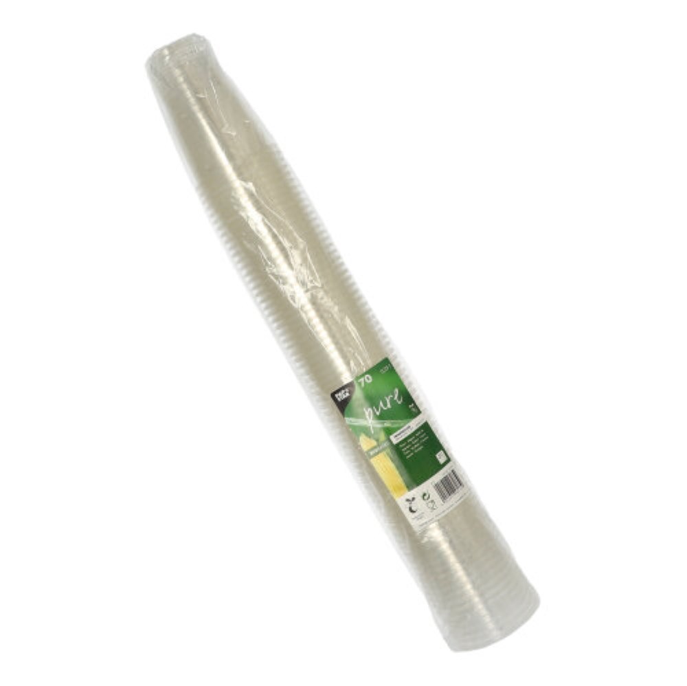 70 Kaltgetränkebecher, PLA "pure" 0,25 l Ø 7,8 cm · 11 cm glasklar mit Schaumrand