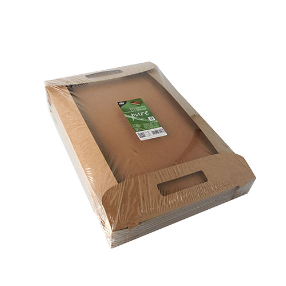 10 Tragetabletts, Pappe "pure" 4,5 cm x 45,7 cm x 30,7 cm braun "100% Fair"