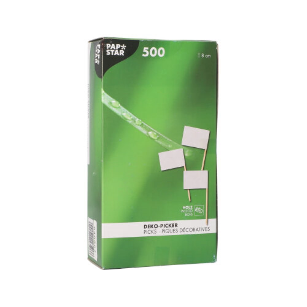 500 Deko-Picker 8 cm weiss