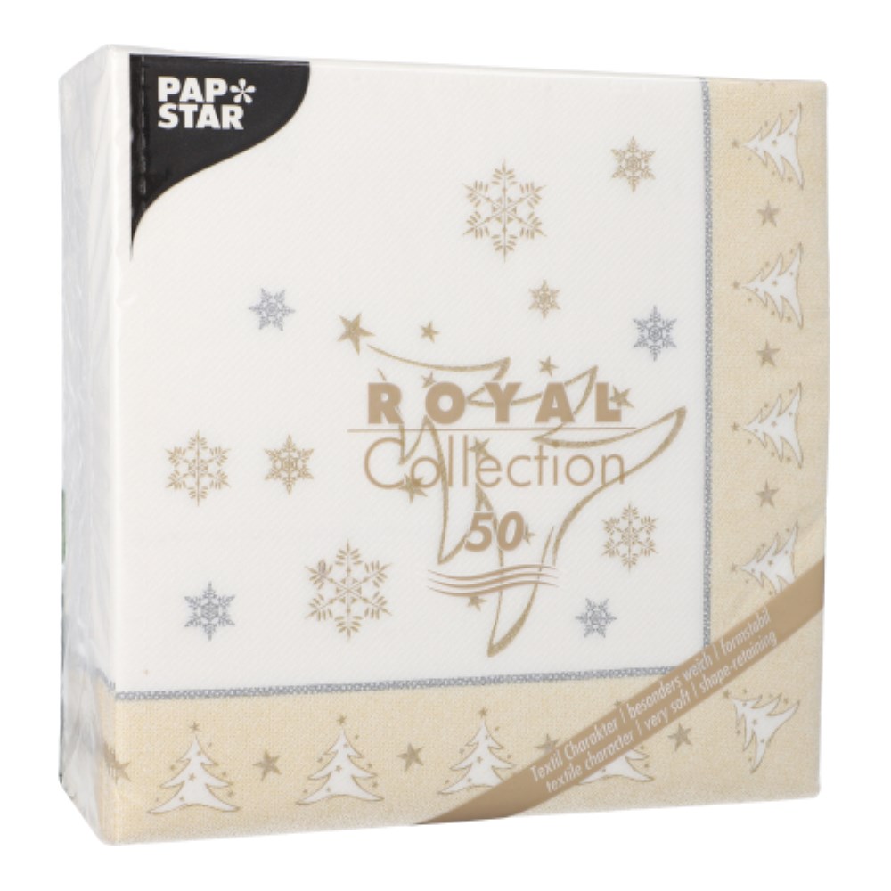50 Servietten "ROYAL Collection" 1/4-Falz 40 cm x 40 cm gold "X-Mas Elegance"