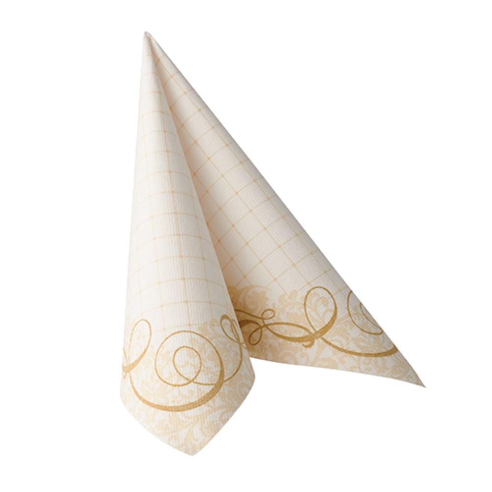 50 Servietten "ROYAL Collection" 1/4-Falz 40 cm x 40 cm gold "Megan"