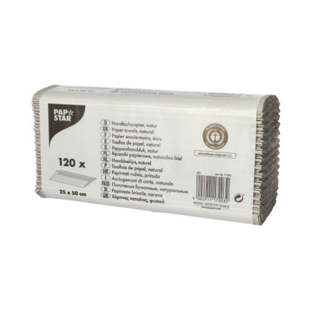 120 Blatt Handtuchpapier C-Falz 50 cm x 25 cm natur 1-lagig 120 Blatt Handtuchpapier C-Falz 50 cm x 25 cm natur 1-lagig