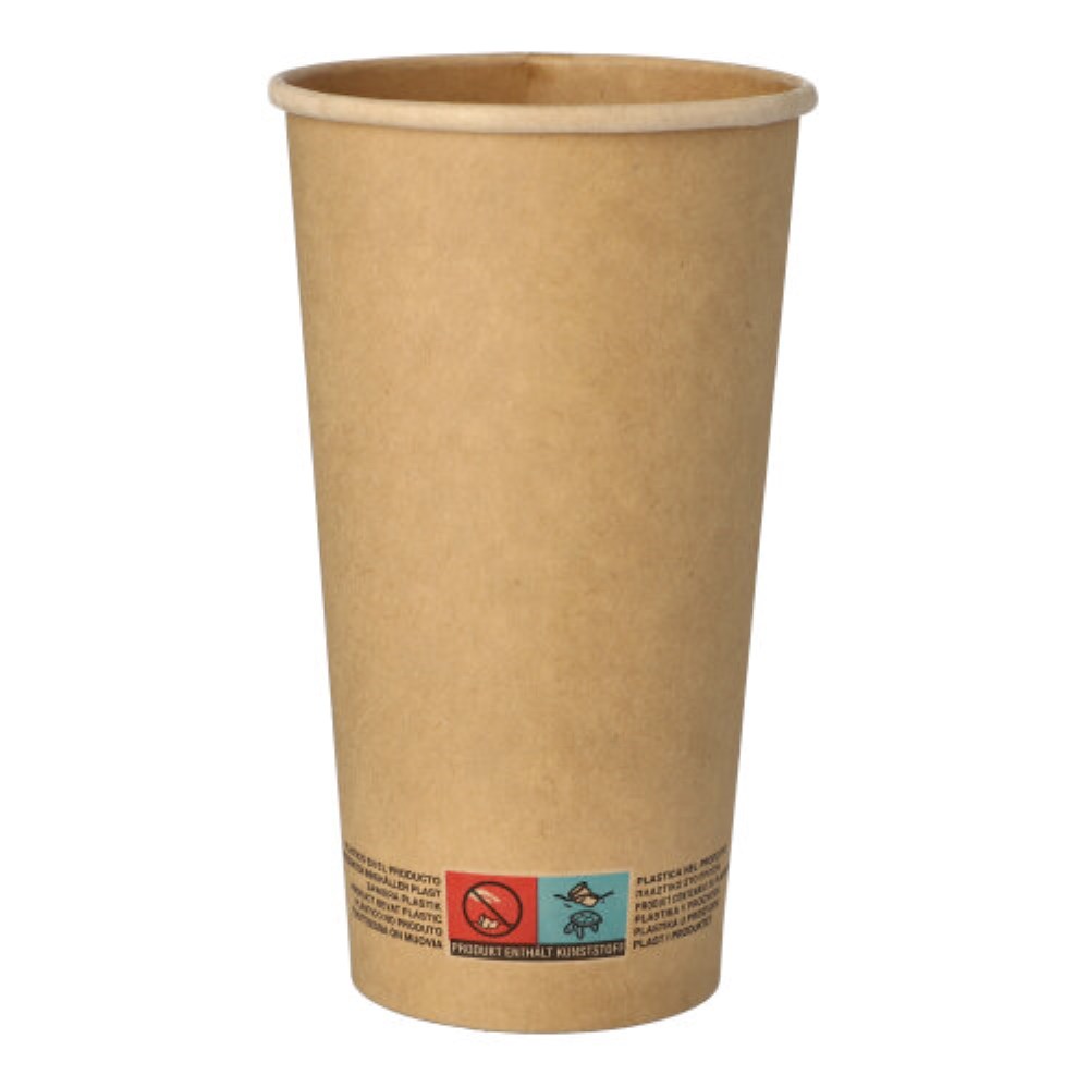 50 Trinkbecher, Pappe 0,5 l Ø 9 cm · 15 cm braun
