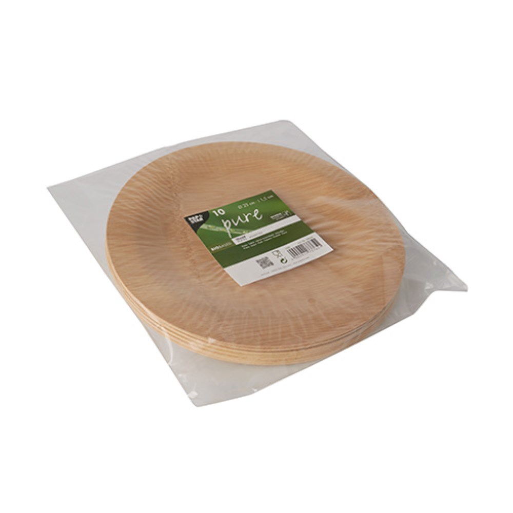 10 Teller, Bambus "pure" rund Ø 23 cm · 1,5 cm