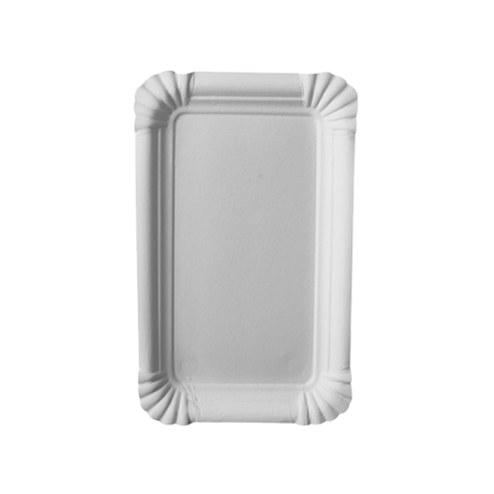 250 Teller, Pappe "pure" eckig 10 cm x 16 cm weiss